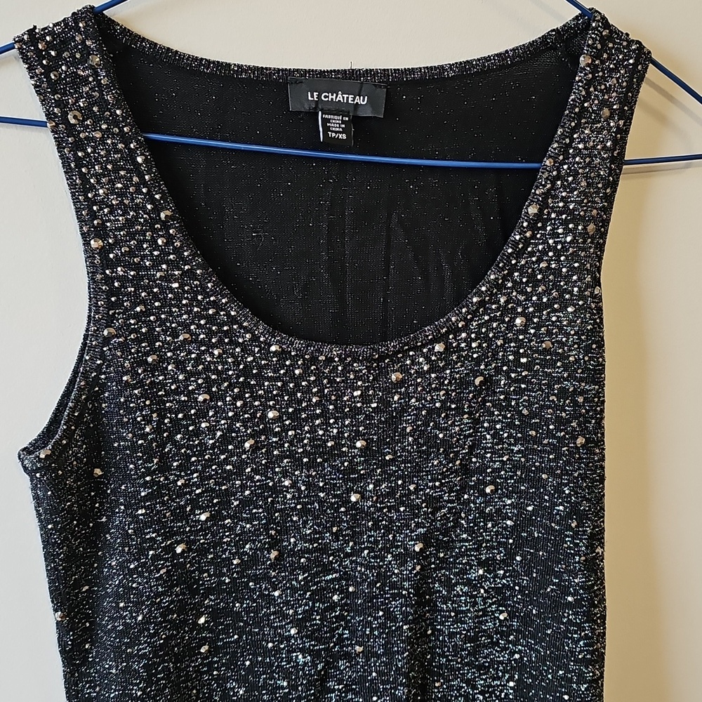 Le Chateau Glittery Black XS Tank Top - Picture 2 of 6